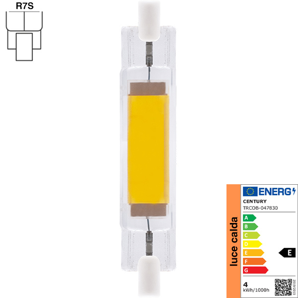 Century Lampadina LED Tre-D COB 220V 4W Attacco R7S MM 78 3000K 450LM - CENTURY ITALIA - Immagine 2